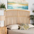 Baxton Studio Malvina Modern Bohemian Natural Brown Rattan Queen Size Wallmount Headboard 211-12752-ZORO